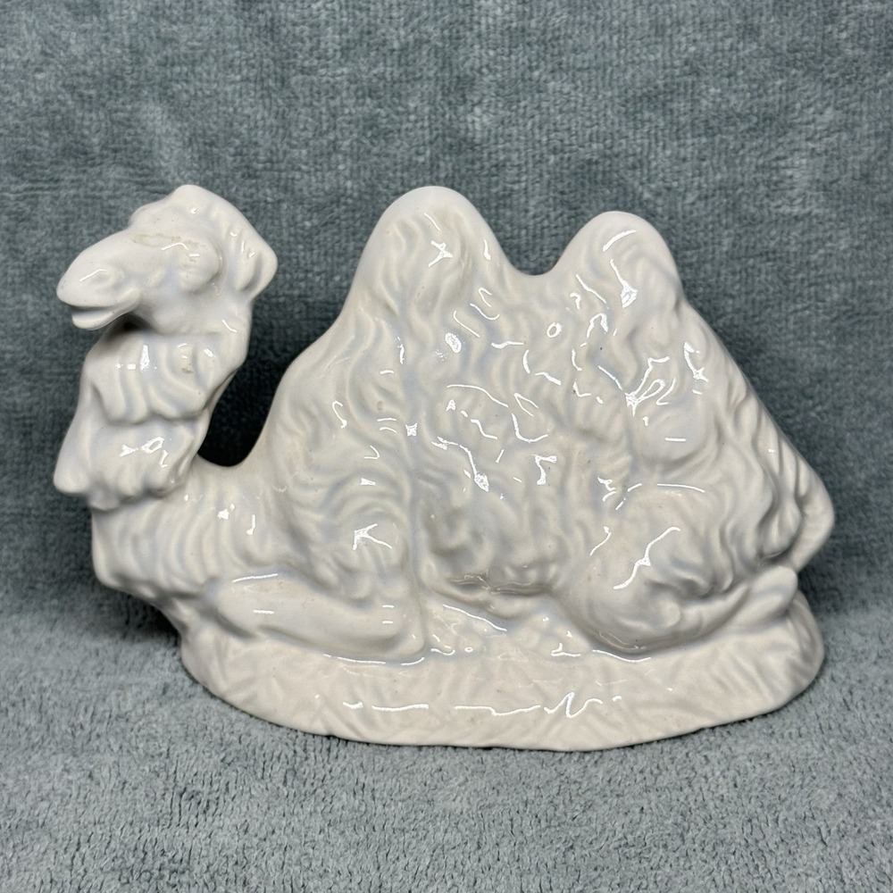 Atlantic Mold Camel Laying Nativity Figure White Glaze Ceramic 3.5" Christmas